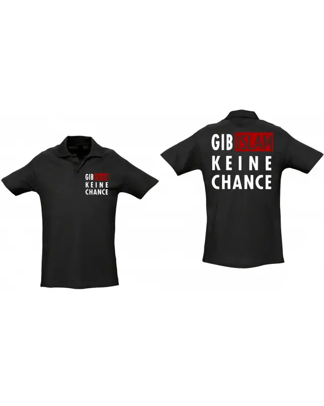 Besticktes Herren Poloshirt (Gib Islam keine Chance) Bild 3