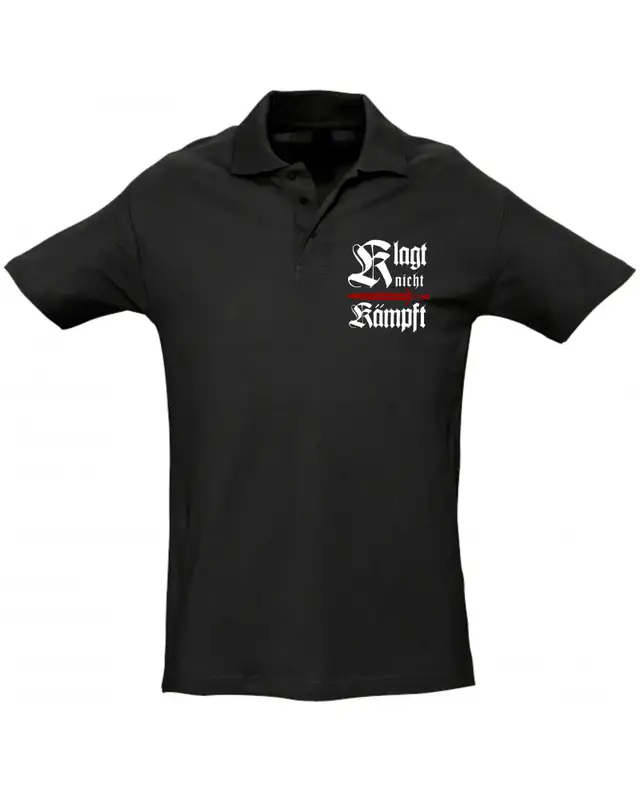 Besticktes Herren Poloshirt (Klagt nicht kämpft, Schwert)