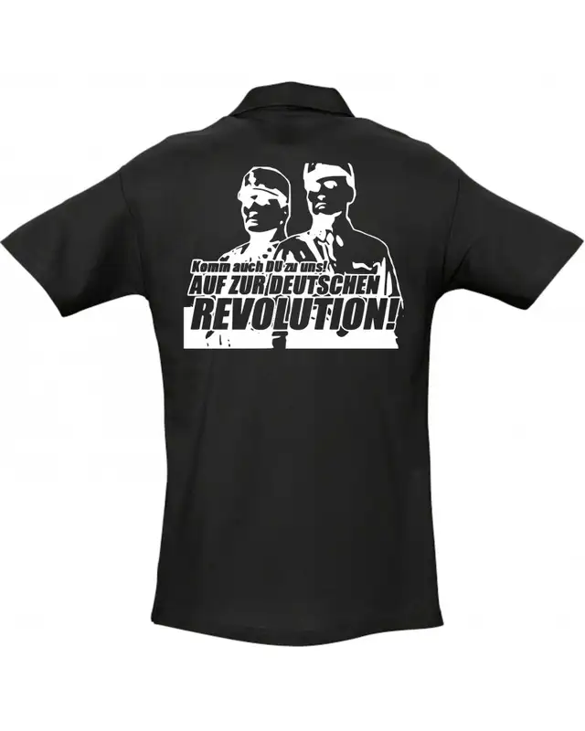 Besticktes Herren Poloshirt (Komm zur Revolution) Bild 2