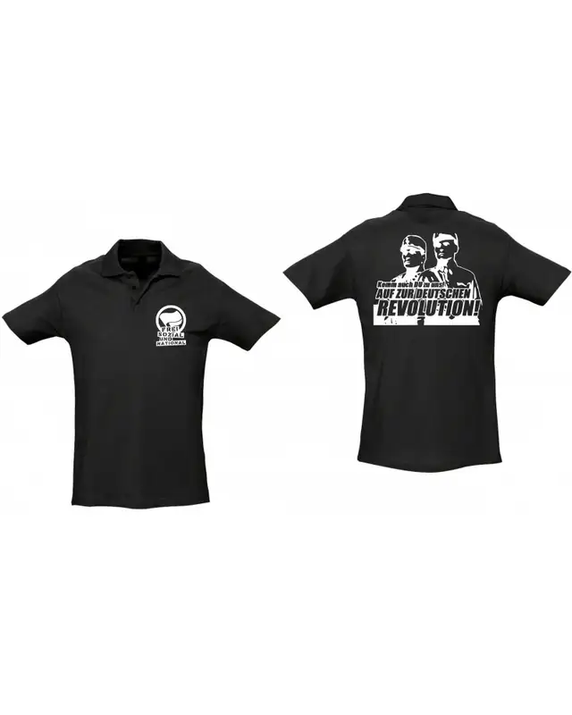 Besticktes Herren Poloshirt (Komm zur Revolution) Bild 3