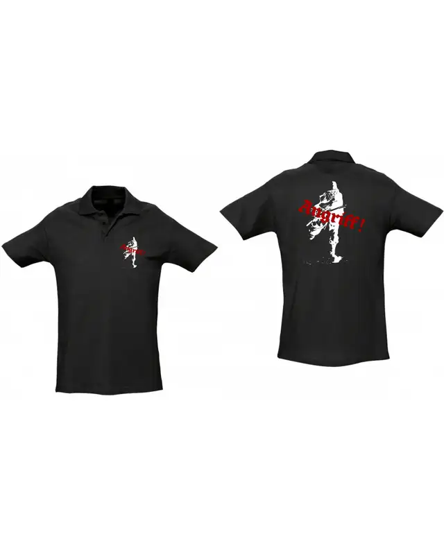 Besticktes Herren Poloshirt (Soldat, Angriff) Bild 3