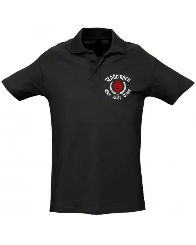 Besticktes Herren Poloshirt (Thüringen, ehre stolz treue)
