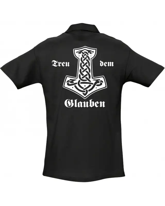 Besticktes Herren Poloshirt (Treu dem Glauben) Bild 2