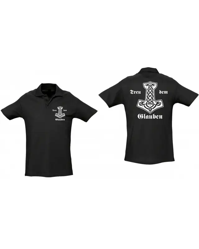 Besticktes Herren Poloshirt (Treu dem Glauben) Bild 3