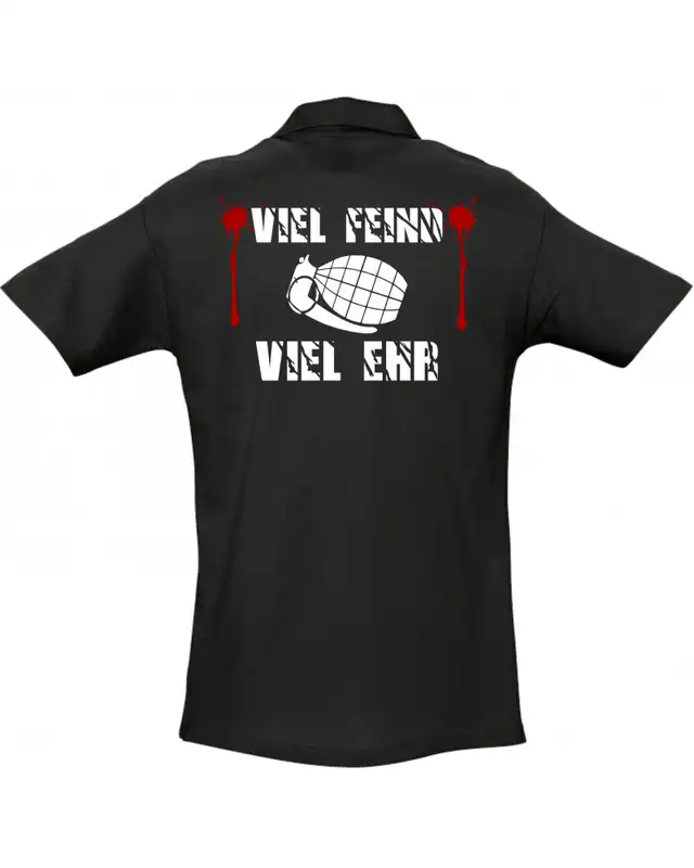 Besticktes Herren Poloshirt (Viel feind viel Ehr) Bild 2