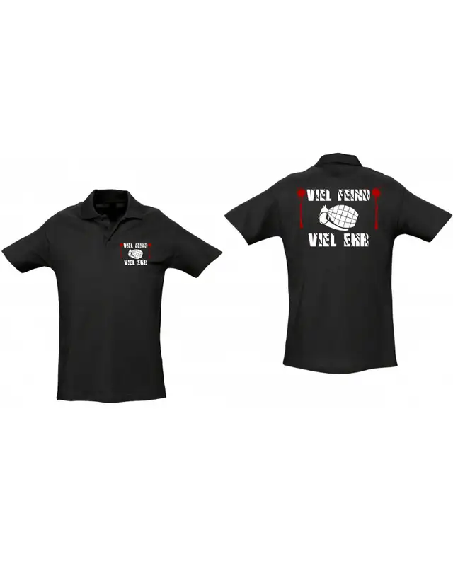 Besticktes Herren Poloshirt (Viel feind viel Ehr) Bild 3