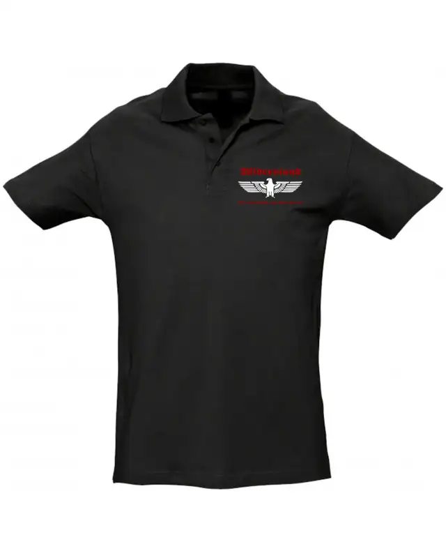 Besticktes Herren Poloshirt (Widerstand, wer nicht kämpft hat verloren)