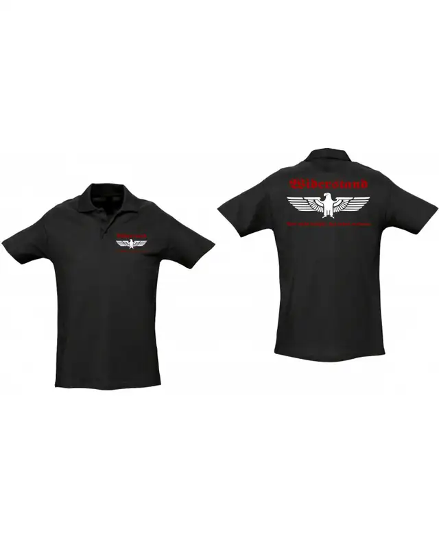 Besticktes Herren Poloshirt (Widerstand, wer nicht kämpft hat verloren) Bild 3