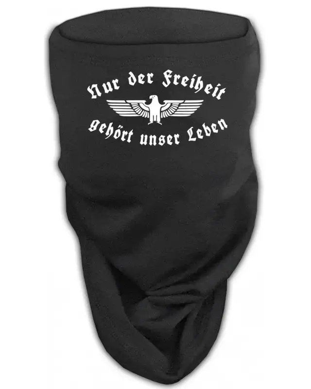 Besticktes Softshell Gesichtstuch (Nur der Freiheit gehört unser Leben)
