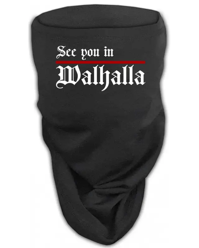 Besticktes Softshell Gesichtstuch (See you in Walhalla, Strich)