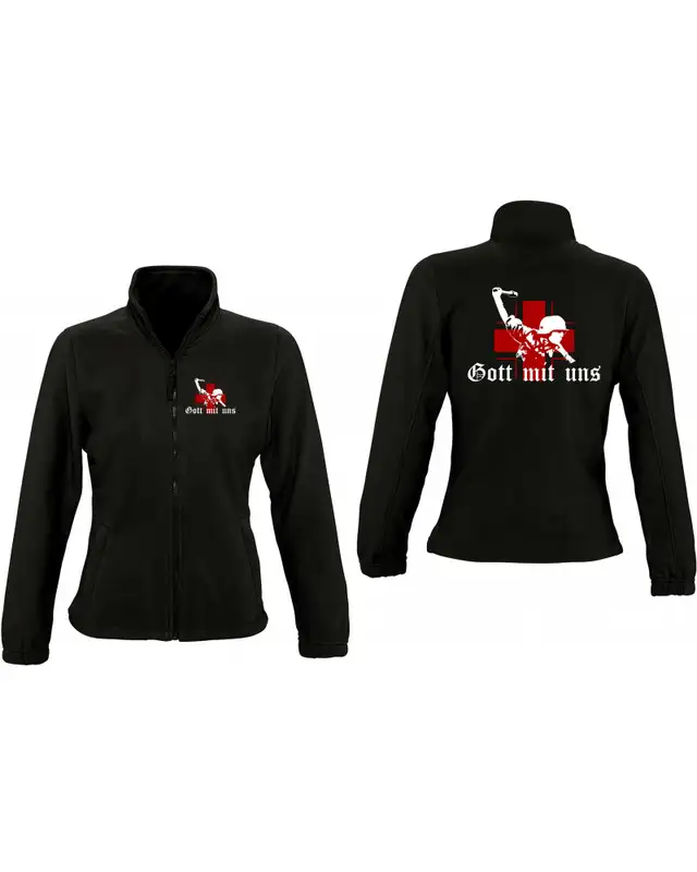 Damen Fleecejacke (Gott mit uns, Soldat) Bild 3