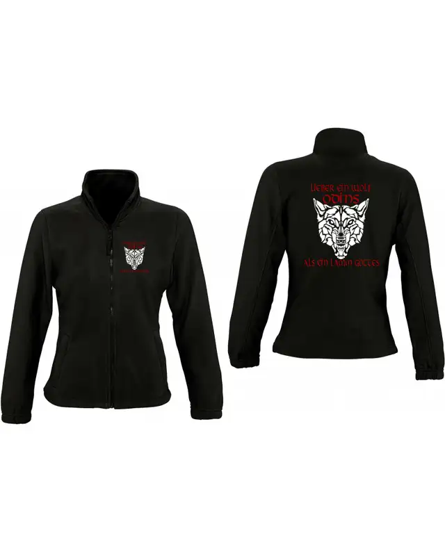 Damen Fleecejacke (Lieber ein Wolf Odins als ein Lamm Gottes) Bild 3