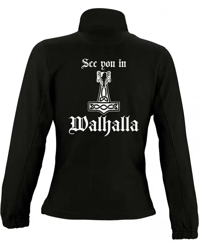 Damen Fleecejacke (See you in Walhalla Thorhammer) Bild 2