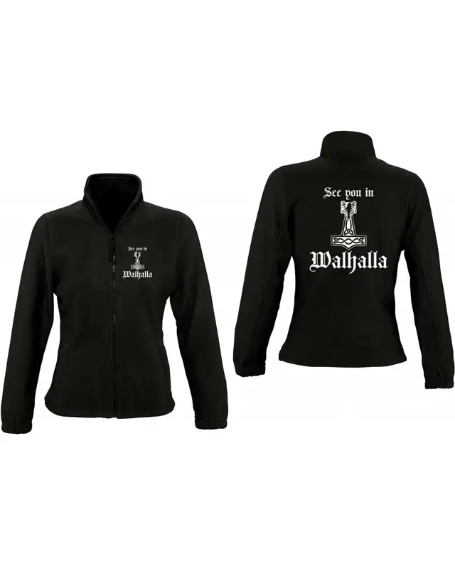 Damen Fleecejacke (See you in Walhalla Thorhammer) Bild 3