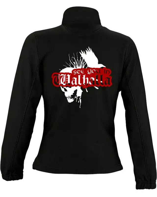 Damen Fleecejacke (See you in Walhalla, Totenkopf) Bild 2