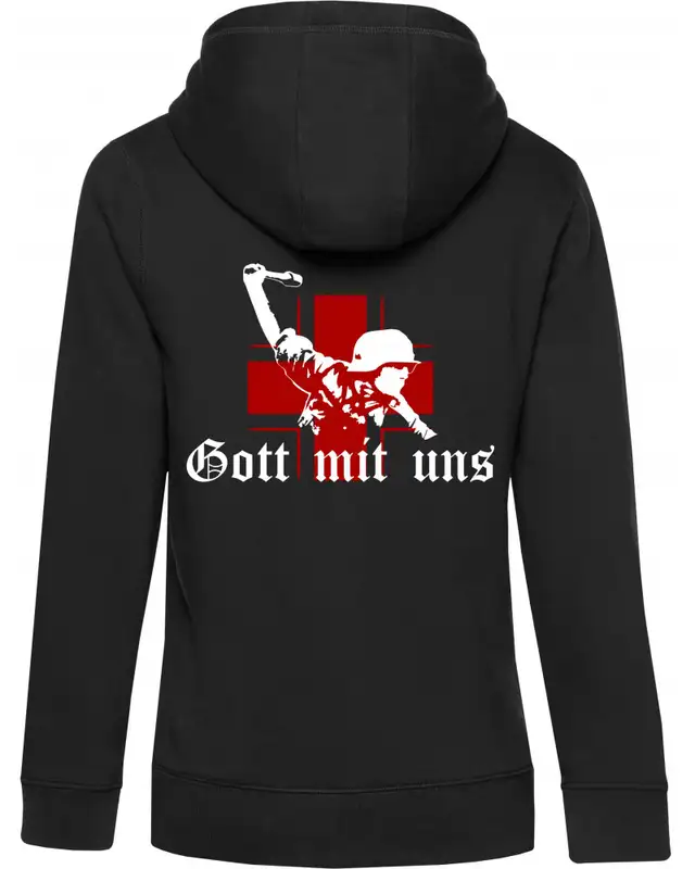 Damen Kapuzen-Jacke (Gott mit uns, Soldat)