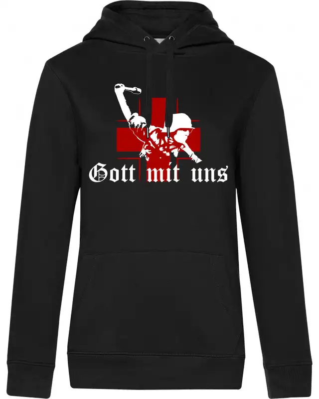 Damen Kapuzen-Pullover (Gott mit uns, Soldat)