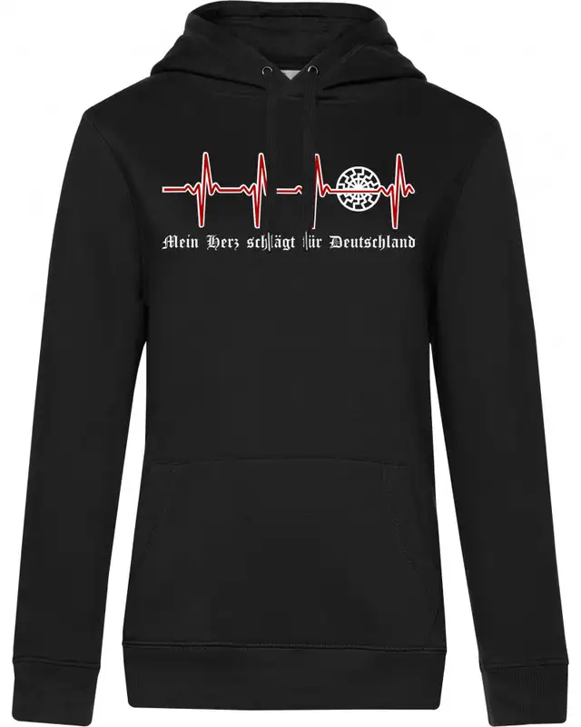 Damen Kapuzen-Pullover (Mein Herz schlägt für Deutschland)