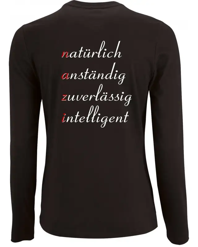 Damen Langarm Shirt (Nazi, natürlich anständig) Bild 2