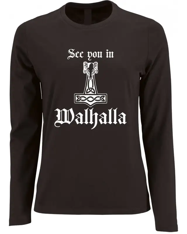 Damen Langarm Shirt (See you in Walhalla Thorhammer)