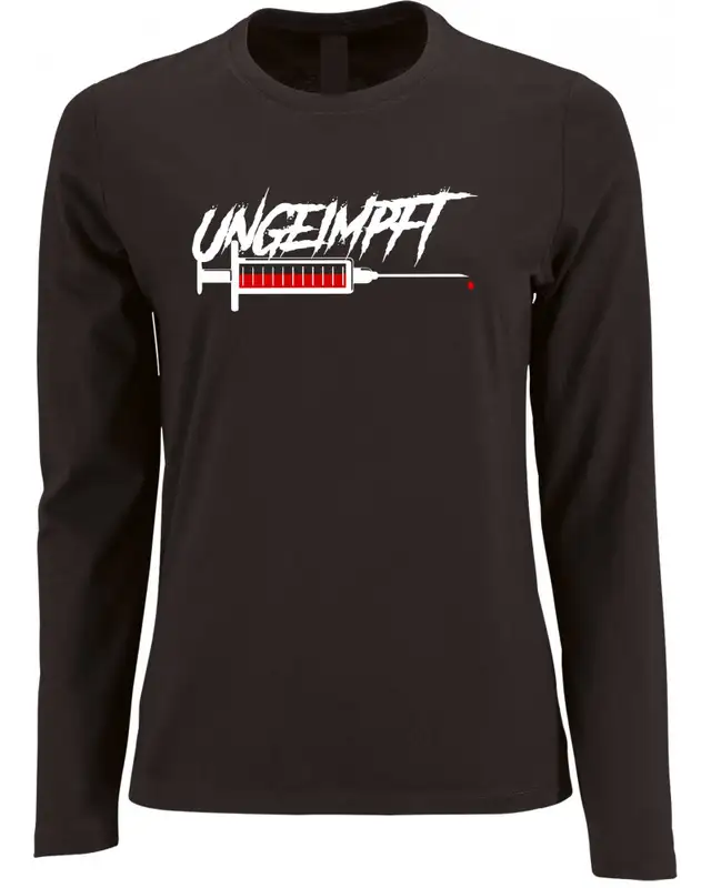 Damen Langarm Shirt (Ungeimpft, Spritze)