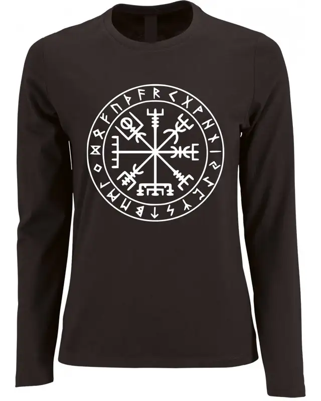Damen Langarm Shirt (Vegvisir)