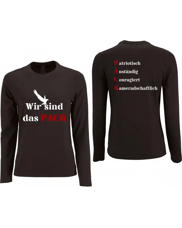 Damen Langarm Shirt (Wir sind das Pack) Bild 3