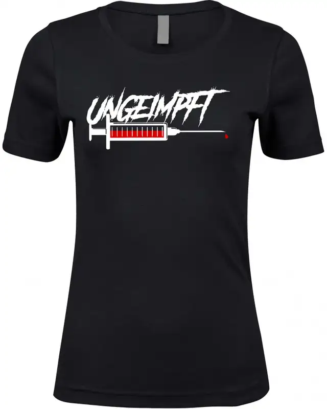 Damen Premium T-Shirt (Ungeimpft, Spritze)