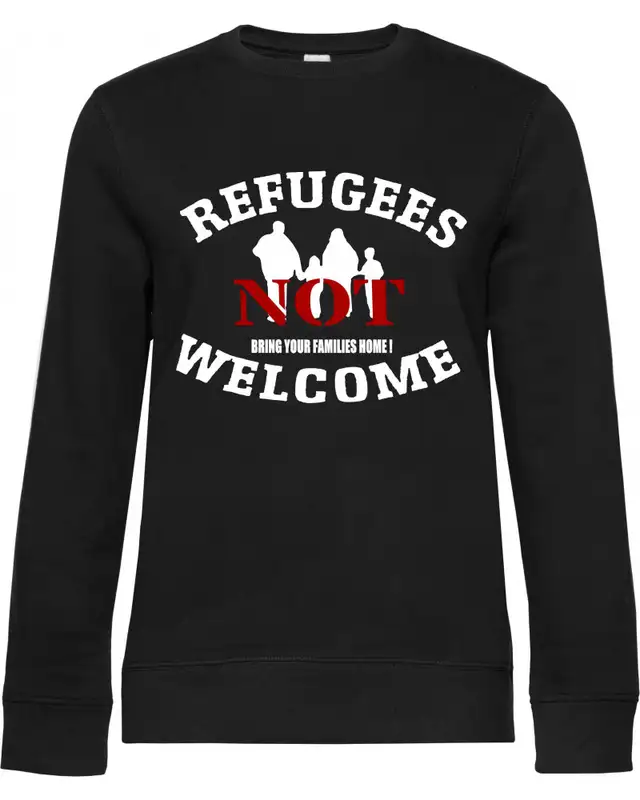 Damen Pullover (Refugees not welcome)