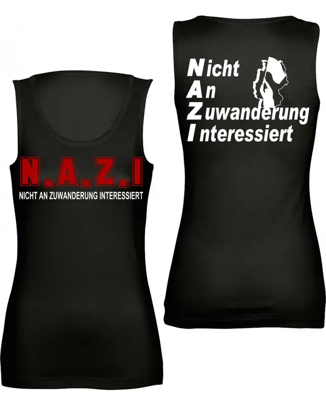 Damen Top "Freya" (Nicht an Zuwanderung interessiert, Fahne) Bild 3