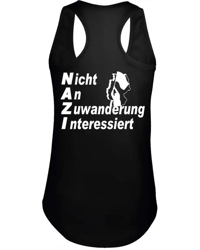 Damen Top "Jörd" (Nicht an Zuwanderung interessiert, Fahne) Bild 2