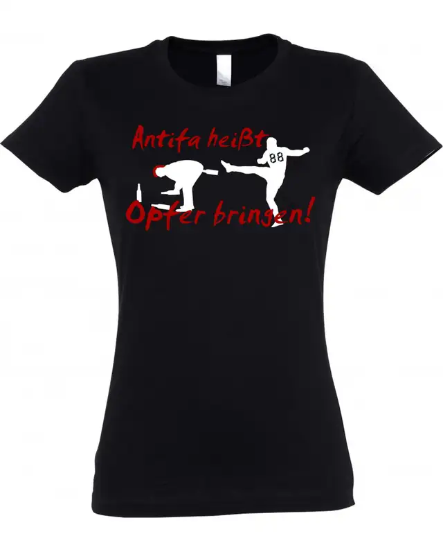 Damen T-Shirt (Antifa heißt Opfer bringen)