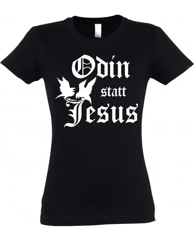 Damen T-Shirt (Odin statt Jesus)
