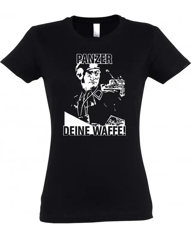 Damen T-Shirt (Panzer, deine Waffe!)
