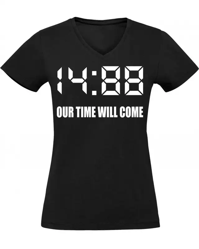 Damen V-Ausschnitt T-Shirt (1488 Our time will come)