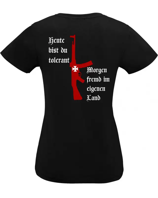 Damen V-Ausschnitt T-Shirt (Heute tolerant morgen fremd im eigenen Land) Bild 2