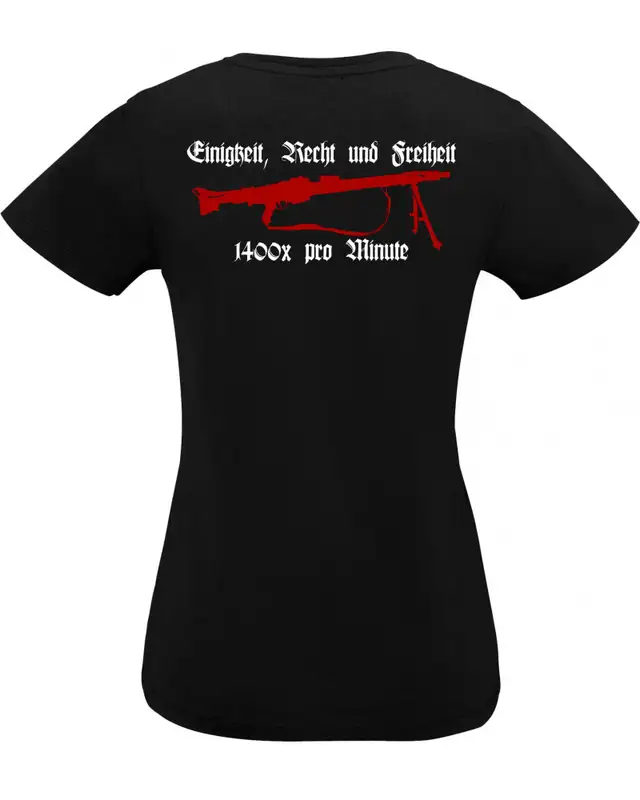 Damen V-Ausschnitt T-Shirt (Mg42 Einigkeit, Recht und Freiheit) Bild 2