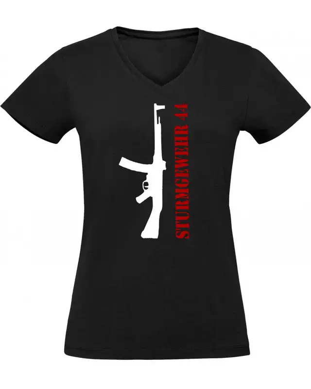 Damen V-Ausschnitt T-Shirt (Sturmgewehr 44)