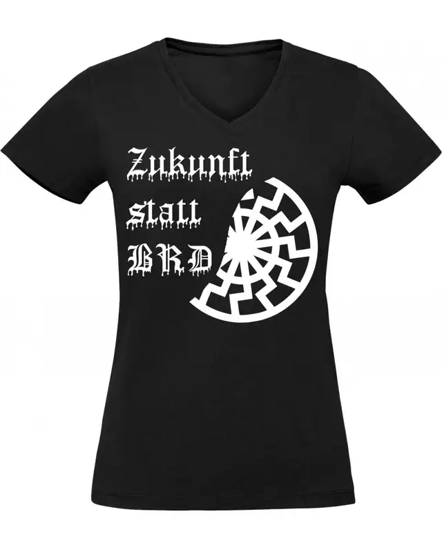 Damen V-Ausschnitt T-Shirt (Zukunft statt BRD)