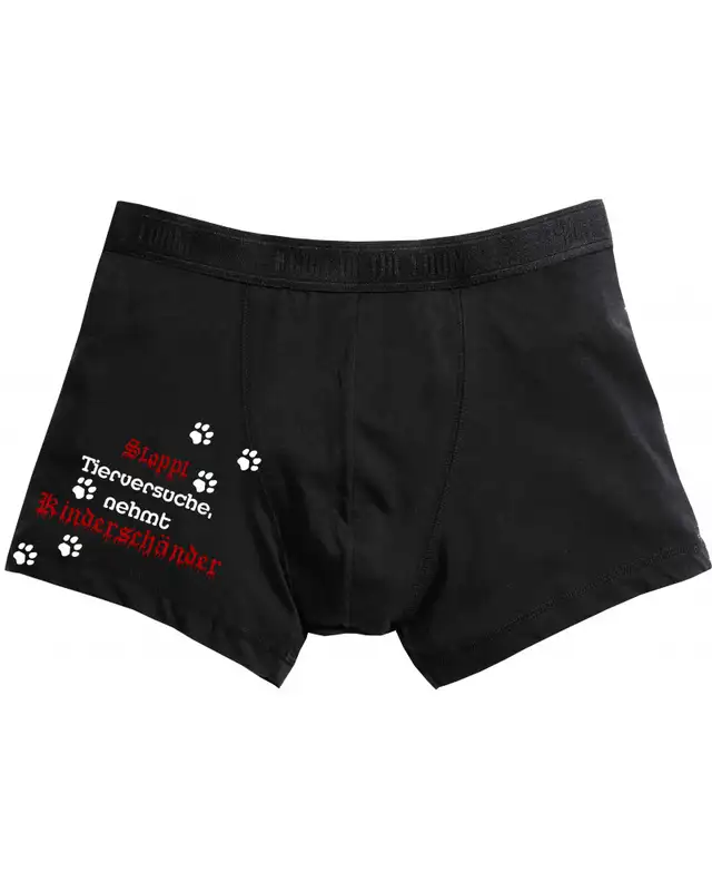Herren Boxershort (Stoppt Tierversuche, nehmt Kinderschänder)