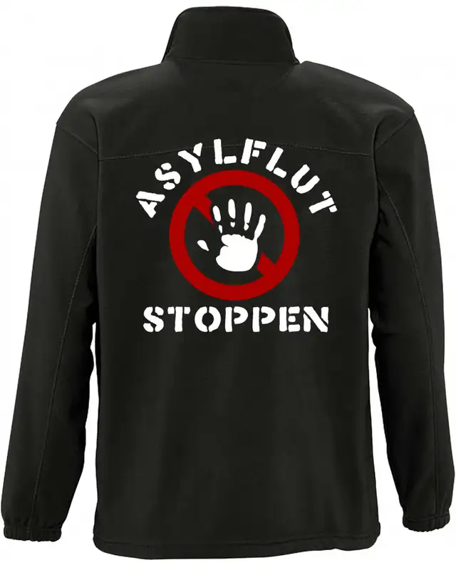 Herren Fleecejacke (Asylflut stoppen) Bild 2