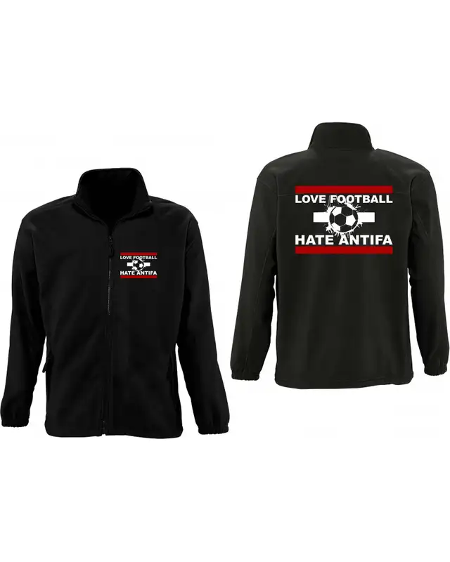 Herren Fleecejacke (Love Football hate Antifa) Bild 3