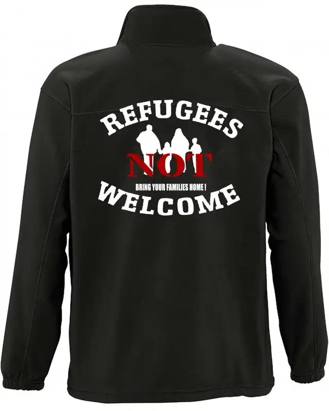 Herren Fleecejacke (Refugees not welcome) Bild 2