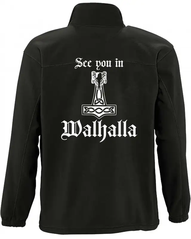 Herren Fleecejacke (See you in Walhalla Thorhammer) Bild 2