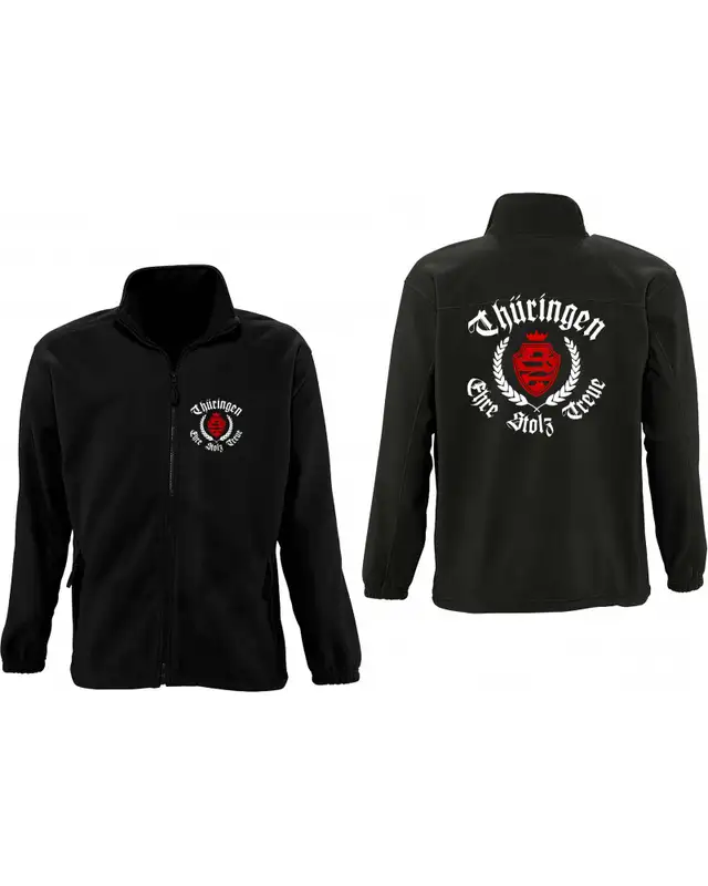 Herren Fleecejacke (Thüringen, ehre stolz treue) Bild 3