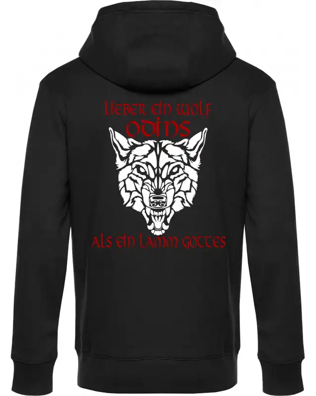 Herren Kapuzen-Jacke (Lieber ein Wolf Odins als ein Lamm Gottes)