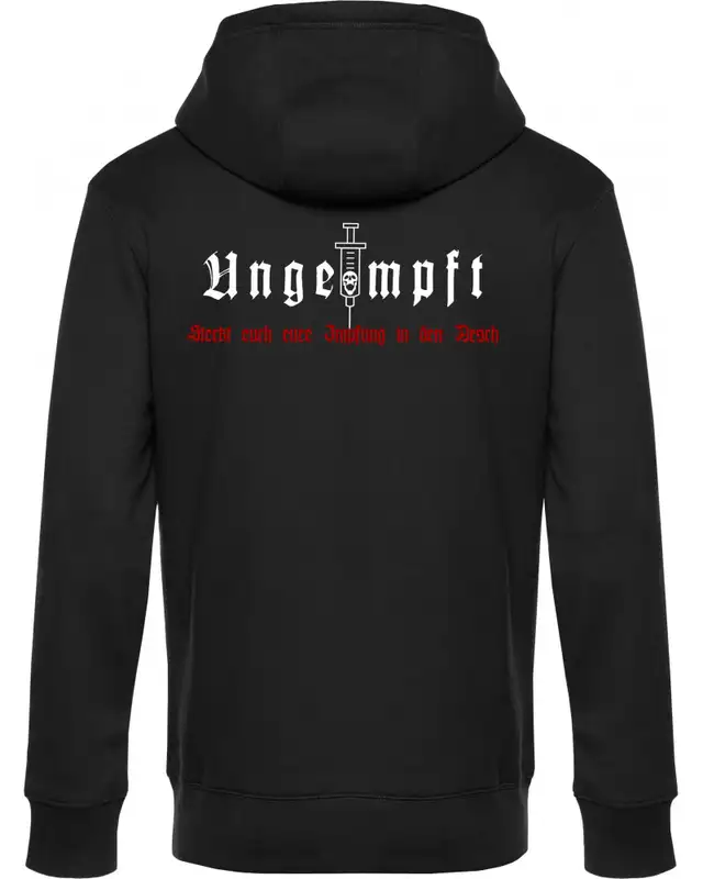 Herren Kapuzen-Jacke (Ungeimpft, Steckt euch eure Impfung in den Arsch)