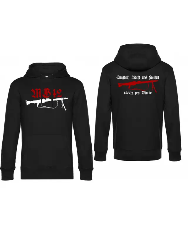 Herren Kapuzen-Pullover (Mg42 Einigkeit, Recht und Freiheit) Bild 3