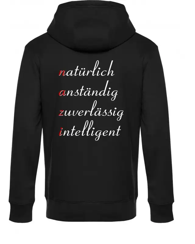 Herren Kapuzen-Pullover (Nazi, natürlich anständig) Bild 2