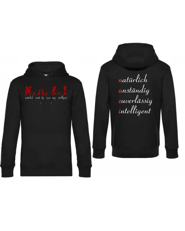 Herren Kapuzen-Pullover (Nazi, natürlich anständig) Bild 3